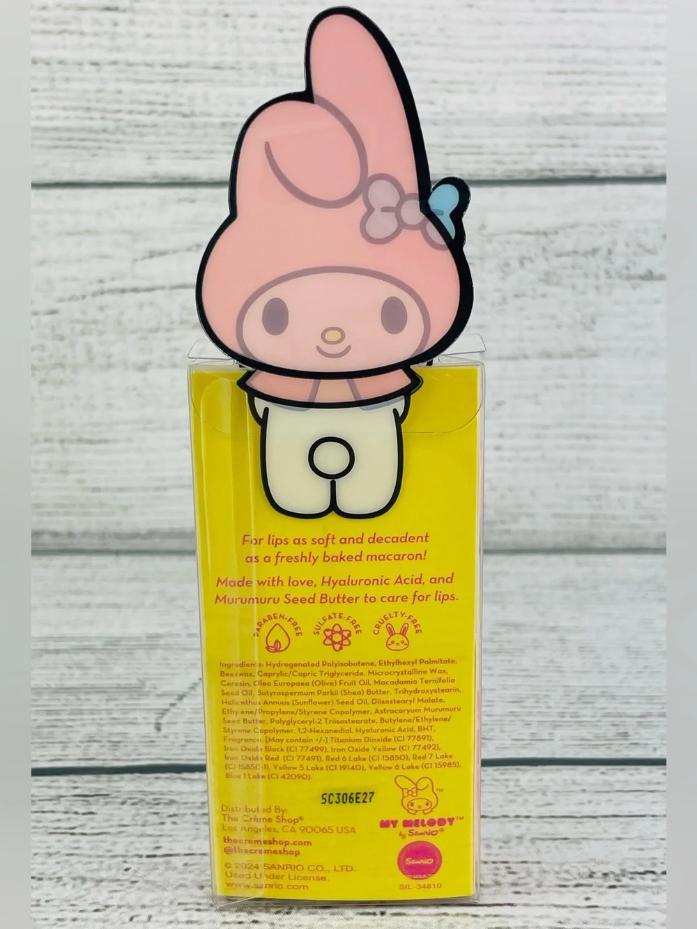THE CREME SHOP x MY MELODY Strawberry Banana Moisturizing Macaron Lip Balm NEW